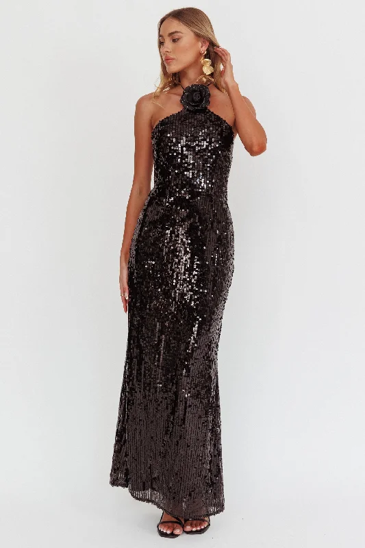 Sleeveless Women Dress in Bright Colors for Summer Parties Sleeveless Women Dress in Bright Colors for Summer Parties High Roller Flower Decoration Halter Dress Sequin Black Sleeveless Women Dress in Bright Colors for Summer Parties Sleeveless Women Dress in Bright Colors for Summer Parties High Roller Flower Decoration Halter Dress Sequin Black