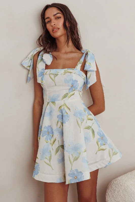Halter Neck Women Dress to Show Off the Shoulders and Neckline Halter Neck Women Dress to Show Off the Shoulders and Neckline Jeanie Tied Shoulder Mini Dress Flower Blue Halter Neck Women Dress to Show Off the Shoulders and Neckline Halter Neck Women Dress to Show Off the Shoulders and Neckline Jeanie Tied Shoulder Mini Dress Flower Blue