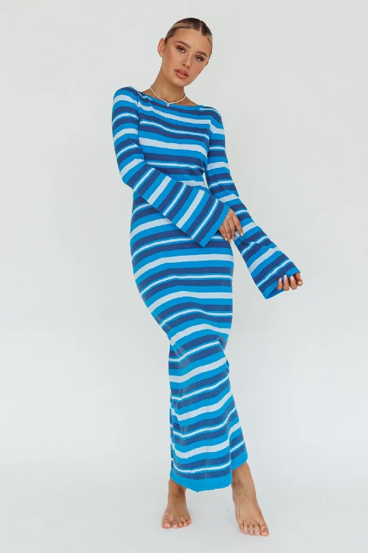 Lace - Embellished Women Dress for an Elegant and Sophisticated Appearance Lace - Embellished Women Dress for an Elegant and Sophisticated Appearance Jozie Long Sleeve Maxi Dress Stripe Blue Lace - Embellished Women Dress for an Elegant and Sophisticated Appearance Lace - Embellished Women Dress for an Elegant and Sophisticated Appearance Jozie Long Sleeve Maxi Dress Stripe Blue