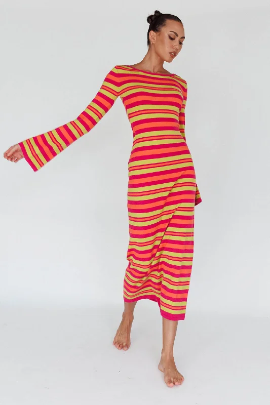 Empire Waist Women Dress to Accentuate the Bust and Conceal the Waist Empire Waist Women Dress to Accentuate the Bust and Conceal the Waist Jozie Long Sleeve Maxi Dress Stripe Orange Empire Waist Women Dress to Accentuate the Bust and Conceal the Waist Empire Waist Women Dress to Accentuate the Bust and Conceal the Waist Jozie Long Sleeve Maxi Dress Stripe Orange