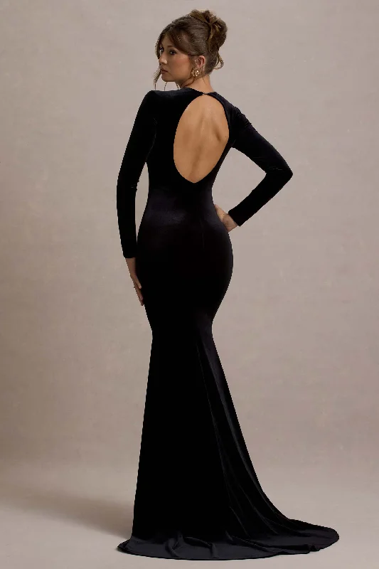 Ball Gown Women Dress with a Full Skirt for a Princess - like Look Ball Gown Women Dress with a Full Skirt for a Princess - like Look Keaton | Black Velvet Long-Sleeve Open-Back Maxi Dress Ball Gown Women Dress with a Full Skirt for a Princess - like Look Ball Gown Women Dress with a Full Skirt for a Princess - like Look Keaton | Black Velvet Long-Sleeve Open-Back Maxi Dress