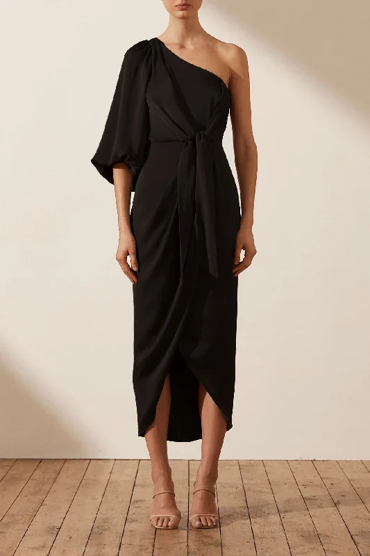 Sheath Women Dress with a Tailored Fit for a Professional Look Sheath Women Dress with a Tailored Fit for a Professional Look LUXE TIE FRONT ONE SHOULDER DRESS - ONYX Sheath Women Dress with a Tailored Fit for a Professional Look Sheath Women Dress with a Tailored Fit for a Professional Look LUXE TIE FRONT ONE SHOULDER DRESS - ONYX
