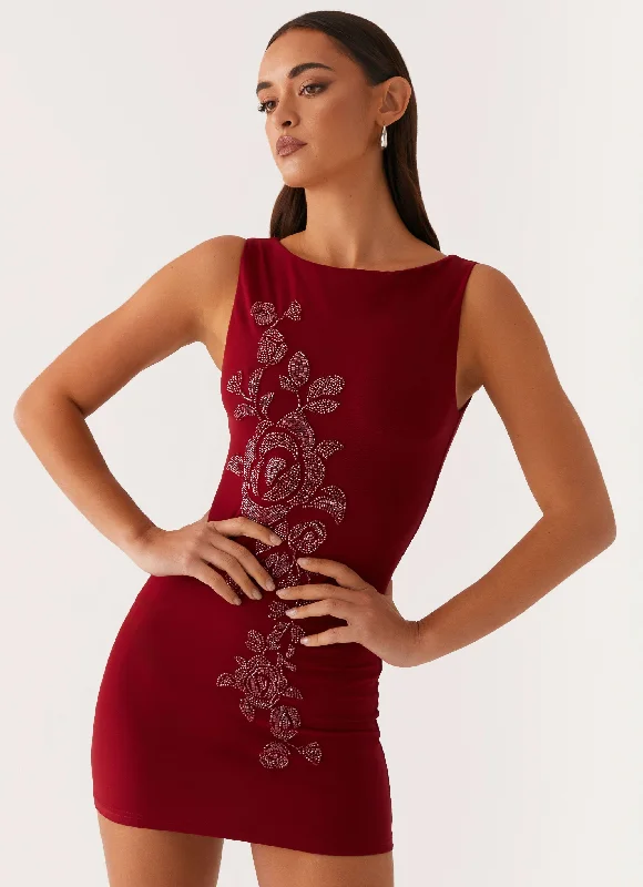 Lace - Embellished Women Dress for an Elegant and Sophisticated Appearance Lace - Embellished Women Dress for an Elegant and Sophisticated Appearance Matteo Beaded Mesh Mini Dress - Deep Red Lace - Embellished Women Dress for an Elegant and Sophisticated Appearance Lace - Embellished Women Dress for an Elegant and Sophisticated Appearance Matteo Beaded Mesh Mini Dress - Deep Red