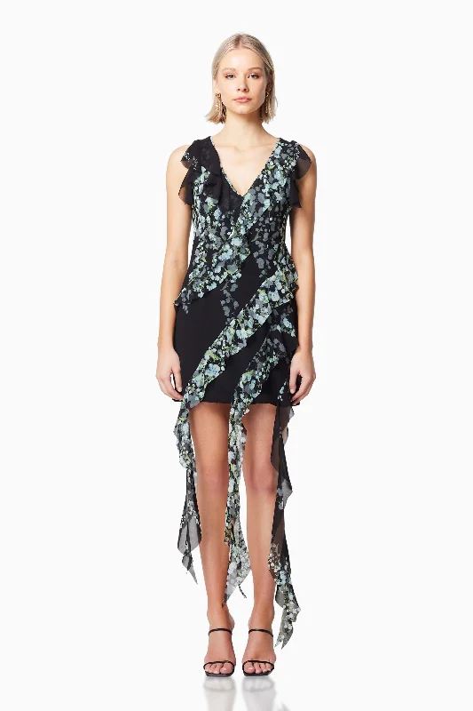 Lace - Embellished Women Dress for an Elegant and Sophisticated Appearance Lace - Embellished Women Dress for an Elegant and Sophisticated Appearance Mediterranean Frilled Mini Dress in Black Lace - Embellished Women Dress for an Elegant and Sophisticated Appearance Lace - Embellished Women Dress for an Elegant and Sophisticated Appearance Mediterranean Frilled Mini Dress in Black
