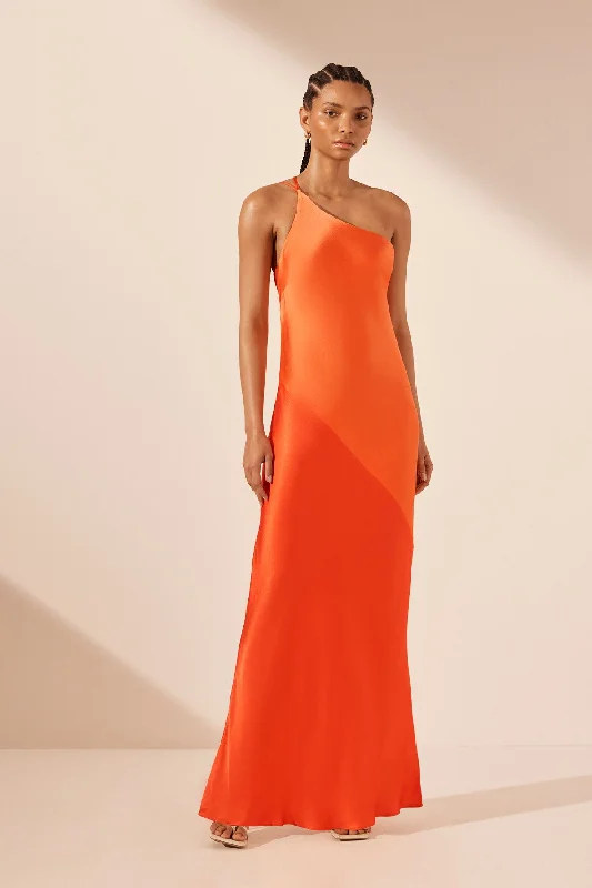 Wrap - Style Women Dress with Adjustable Fit for All Body Types Wrap - Style Women Dress with Adjustable Fit for All Body Types MIA CONTRAST ONE SHOULDER COWL BACK MAXI DRESS - RED ORANGE / HIBISCUS Wrap - Style Women Dress with Adjustable Fit for All Body Types Wrap - Style Women Dress with Adjustable Fit for All Body Types MIA CONTRAST ONE SHOULDER COWL BACK MAXI DRESS - RED ORANGE / HIBISCUS