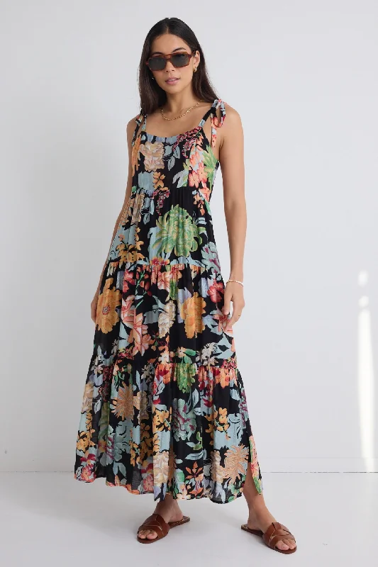 Empire Waist Women Dress to Accentuate the Bust and Conceal the Waist Empire Waist Women Dress to Accentuate the Bust and Conceal the Waist Nimbus Tropical Black Strappy Tiered Maxi Dress Empire Waist Women Dress to Accentuate the Bust and Conceal the Waist Empire Waist Women Dress to Accentuate the Bust and Conceal the Waist Nimbus Tropical Black Strappy Tiered Maxi Dress