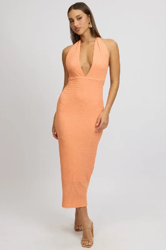 Mini Women Dress with a Short Hem for a Young and Trendy Style Mini Women Dress with a Short Hem for a Young and Trendy Style Orange Bodycon Dress Halter Neck Texured Mini Women Dress with a Short Hem for a Young and Trendy Style Mini Women Dress with a Short Hem for a Young and Trendy Style Orange Bodycon Dress Halter Neck Texured