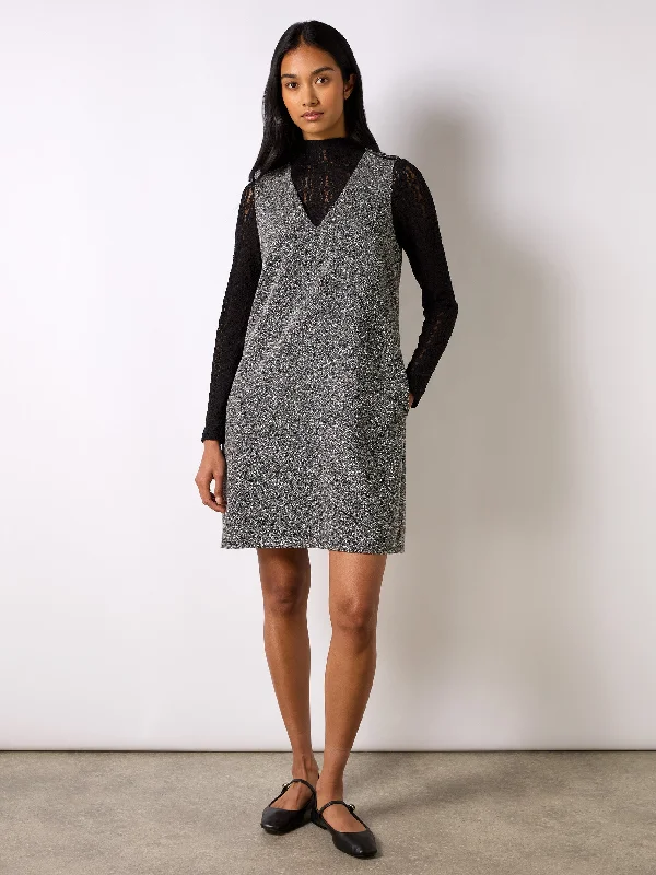 Mermaid - Style Women Dress with a Fitted Silhouette for Special Occasions Mermaid - Style Women Dress with a Fitted Silhouette for Special Occasions Petite Grey Textured V-Neck Mini Dress Mermaid - Style Women Dress with a Fitted Silhouette for Special Occasions Mermaid - Style Women Dress with a Fitted Silhouette for Special Occasions Petite Grey Textured V-Neck Mini Dress