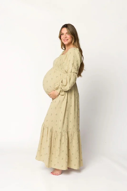 Off - the - Shoulder Women Dress for a Romantic and Feminine Look Off - the - Shoulder Women Dress for a Romantic and Feminine Look Emerson Gauze Maxi Dress in Thyme - Bump Friendly Off - the - Shoulder Women Dress for a Romantic and Feminine Look Off - the - Shoulder Women Dress for a Romantic and Feminine Look Emerson Gauze Maxi Dress in Thyme - Bump Friendly