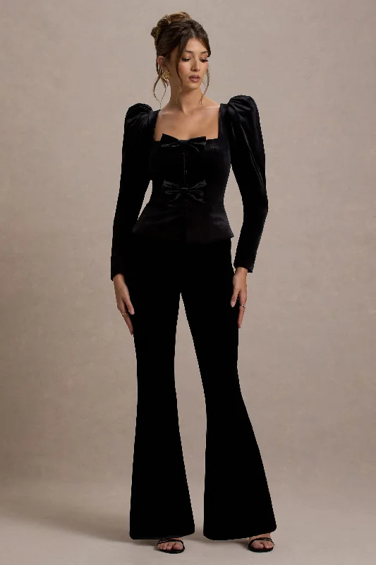 Off - the - Shoulder Women Dress for a Romantic and Feminine Look Off - the - Shoulder Women Dress for a Romantic and Feminine Look Ramie | Black Velvet Flared-Leg Trousers Off - the - Shoulder Women Dress for a Romantic and Feminine Look Off - the - Shoulder Women Dress for a Romantic and Feminine Look Ramie | Black Velvet Flared-Leg Trousers