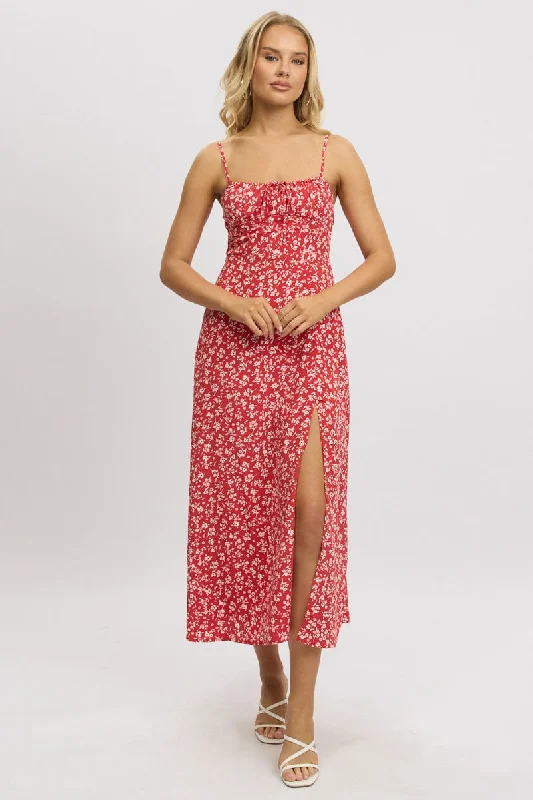 Lace - Embellished Women Dress for an Elegant and Sophisticated Appearance Lace - Embellished Women Dress for an Elegant and Sophisticated Appearance Red Ditsy Midi Dress Gathered Bust Lace - Embellished Women Dress for an Elegant and Sophisticated Appearance Lace - Embellished Women Dress for an Elegant and Sophisticated Appearance Red Ditsy Midi Dress Gathered Bust