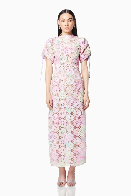 Mermaid - Style Women Dress with a Fitted Silhouette for Special Occasions Mermaid - Style Women Dress with a Fitted Silhouette for Special Occasions Rimini Lace Maxi Dress In Pink Mermaid - Style Women Dress with a Fitted Silhouette for Special Occasions Mermaid - Style Women Dress with a Fitted Silhouette for Special Occasions Rimini Lace Maxi Dress In Pink