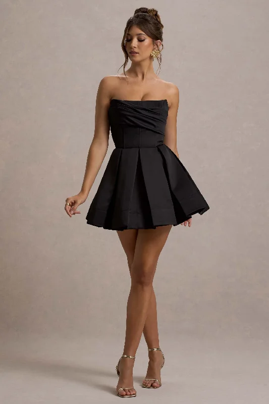 Plus Size Women Dress with a Flattering A - Line Cut for Comfort and Style Plus Size Women Dress with a Flattering A - Line Cut for Comfort and Style Saira | Black Satin Strapless Skater Mini Dress Plus Size Women Dress with a Flattering A - Line Cut for Comfort and Style Plus Size Women Dress with a Flattering A - Line Cut for Comfort and Style Saira | Black Satin Strapless Skater Mini Dress