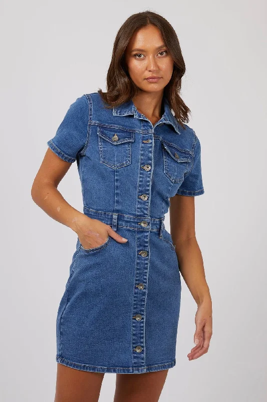 Off - the - Shoulder Women Dress for a Romantic and Feminine Look Off - the - Shoulder Women Dress for a Romantic and Feminine Look Shay Mid Blue Denim Dress Off - the - Shoulder Women Dress for a Romantic and Feminine Look Off - the - Shoulder Women Dress for a Romantic and Feminine Look Shay Mid Blue Denim Dress