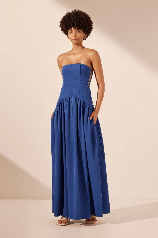 Mini Women Dress with a Short Hem for a Young and Trendy Style Mini Women Dress with a Short Hem for a Young and Trendy Style VENTO LACE UP STRAPLESS MAXI DRESS - COBALT Mini Women Dress with a Short Hem for a Young and Trendy Style Mini Women Dress with a Short Hem for a Young and Trendy Style VENTO LACE UP STRAPLESS MAXI DRESS - COBALT